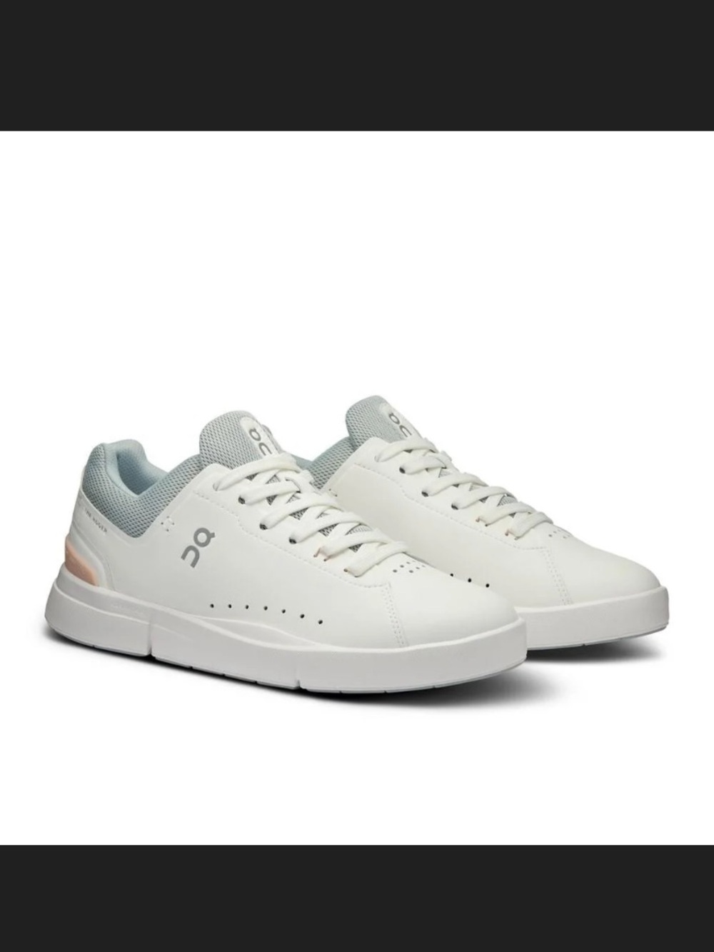 On The Roger Advantage Sneakers with Light Gray Mesh and Pale Pink Accent